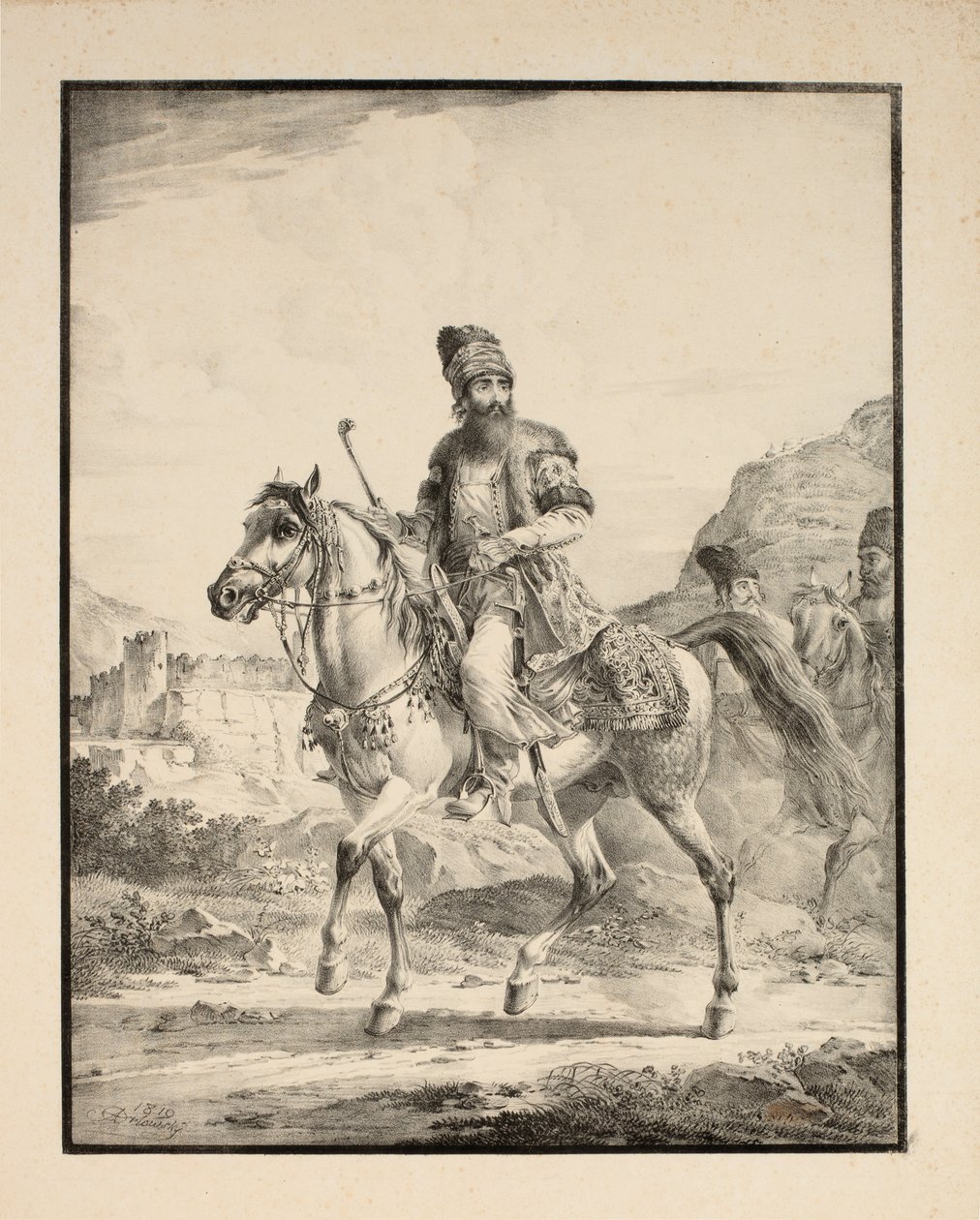 Perser zu Pferd, 1820 von Alexander Orlowski