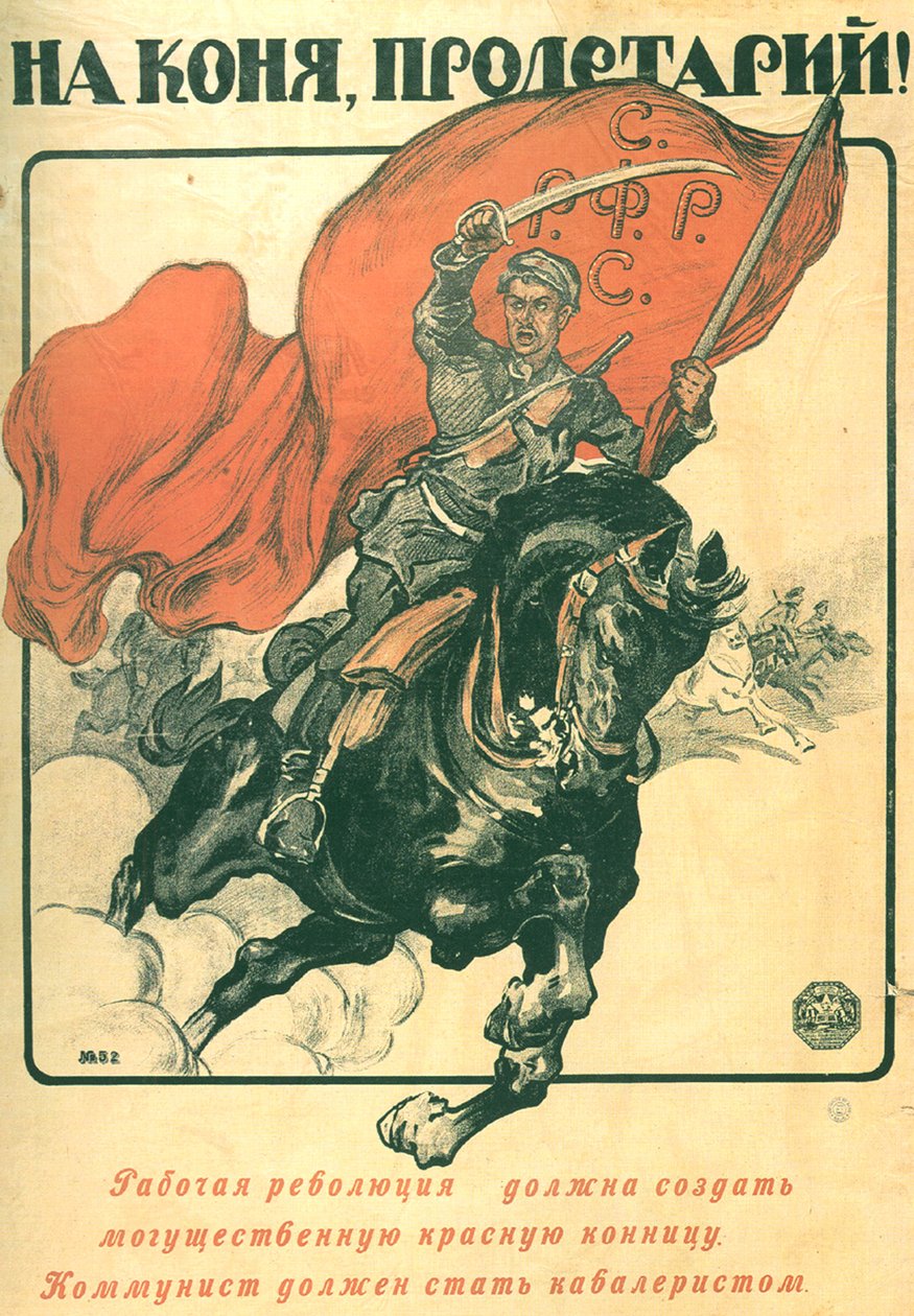 Zu Pferd, Proletarier! Plakat, 1918 von Alexander Petrovich Apsit