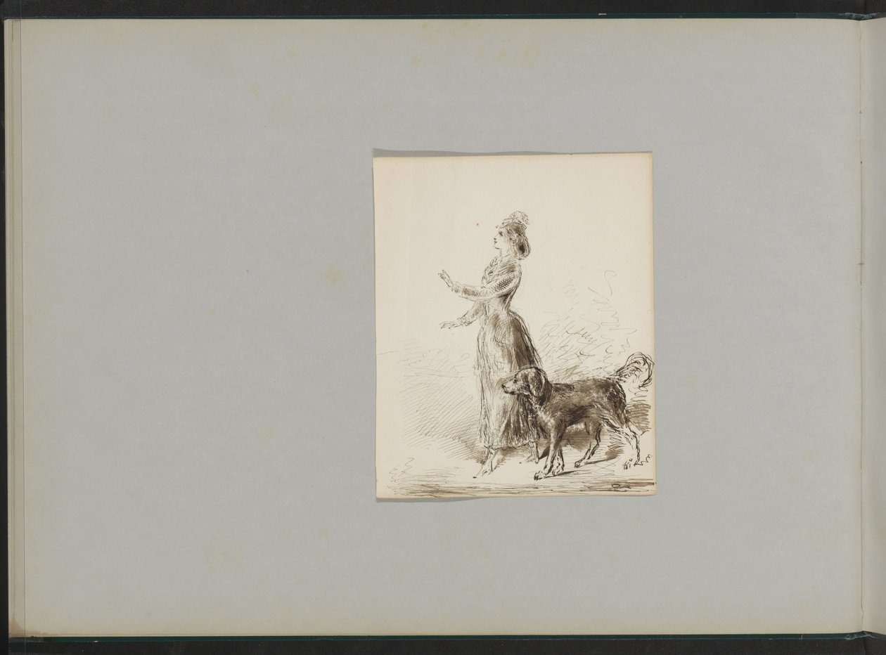Spazierende Frau mit Hund von Alexander Ver Huell