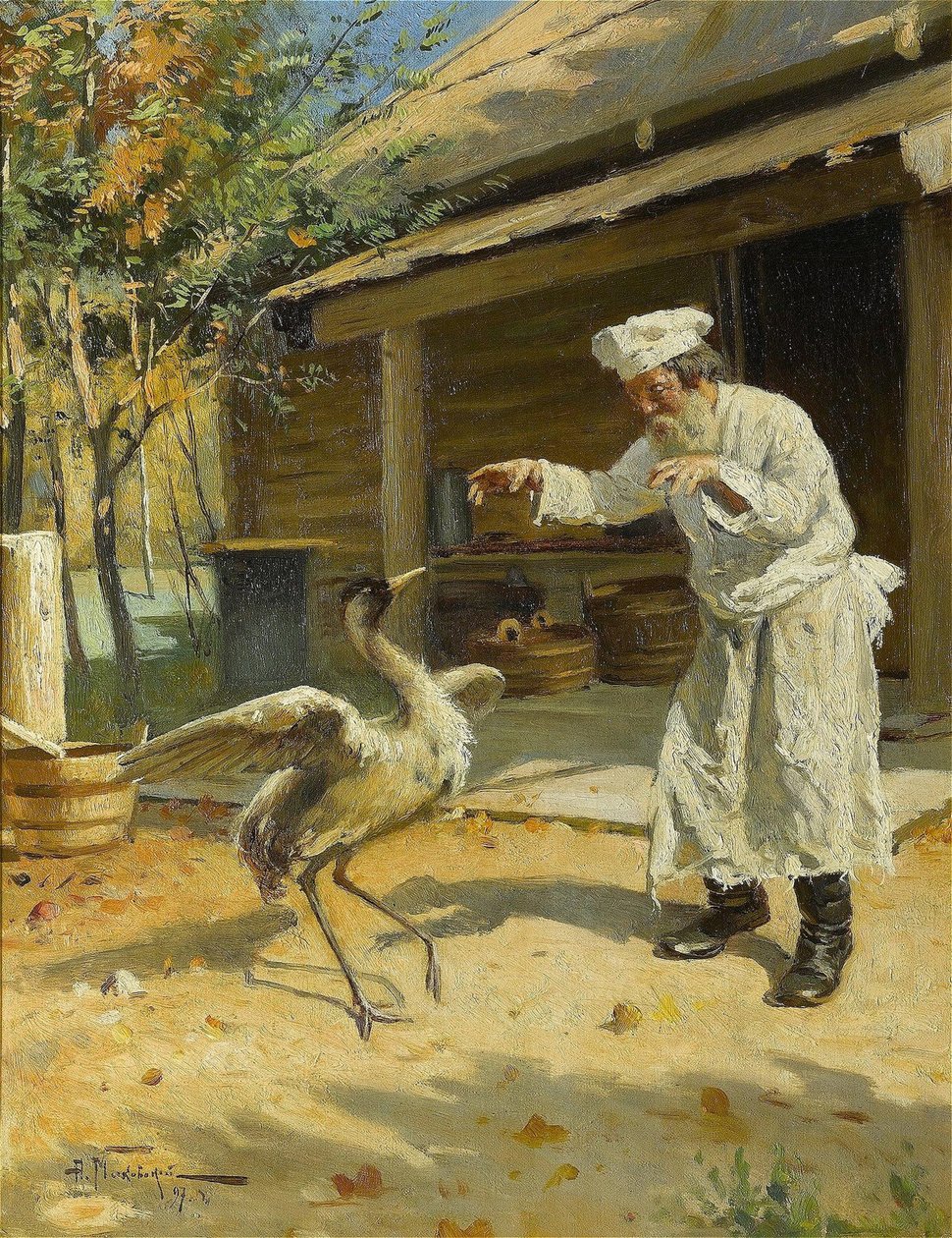 Tanzender Kranich von Alexander Vladimirovich Makovsky