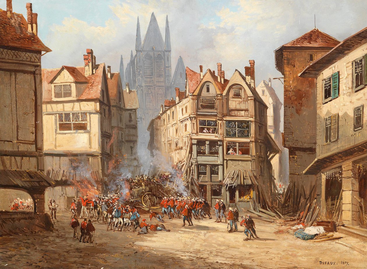 Straßenkämpfe in Rouen von Alexandre Defaux