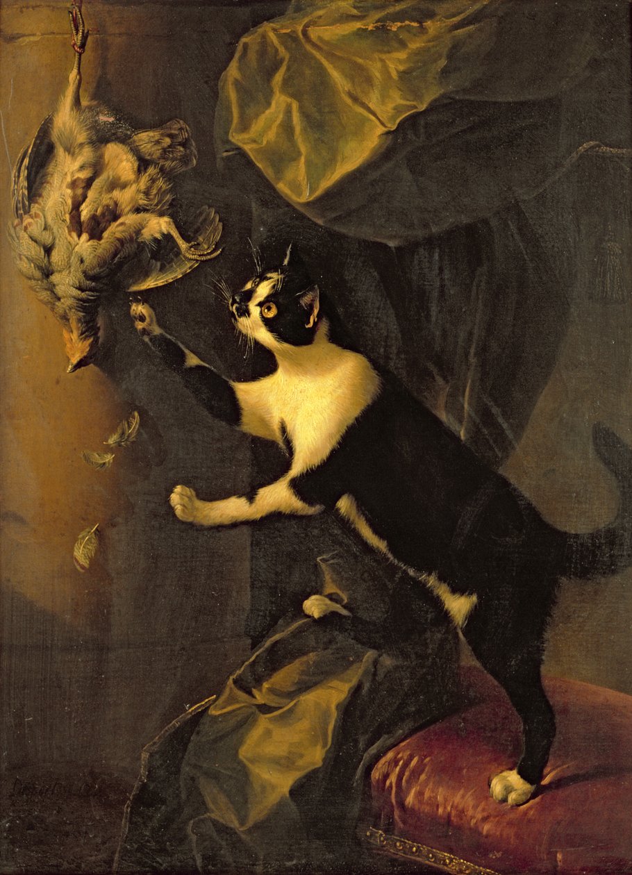 Katze und totes Wild von Alexandre Francois Desportes