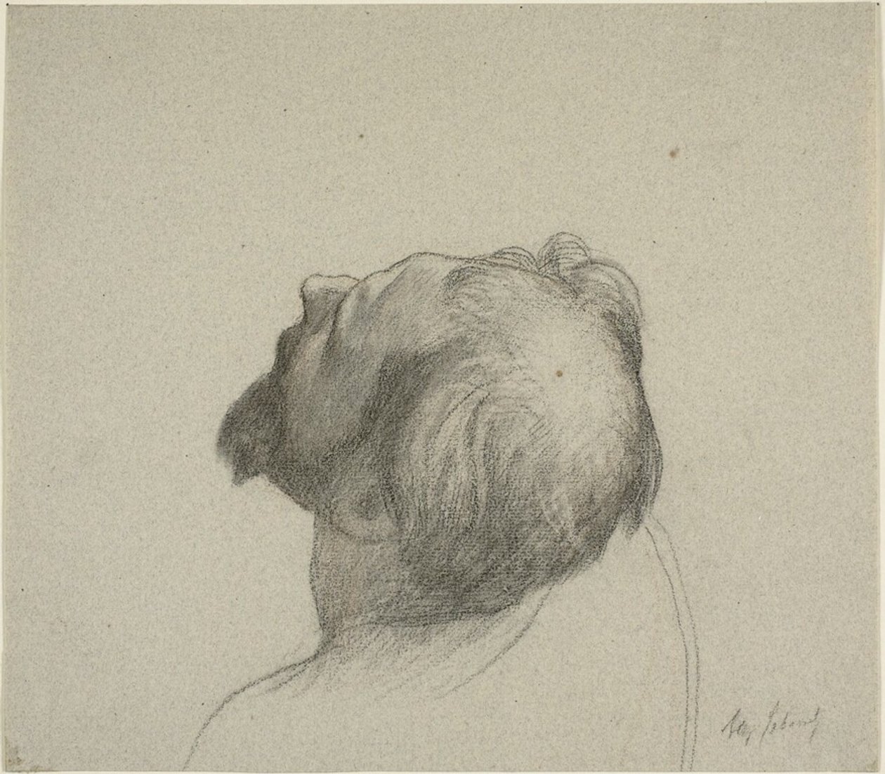 Studie eines aufwärts gerichteten Männerkopfes von Alexandre Cabanel