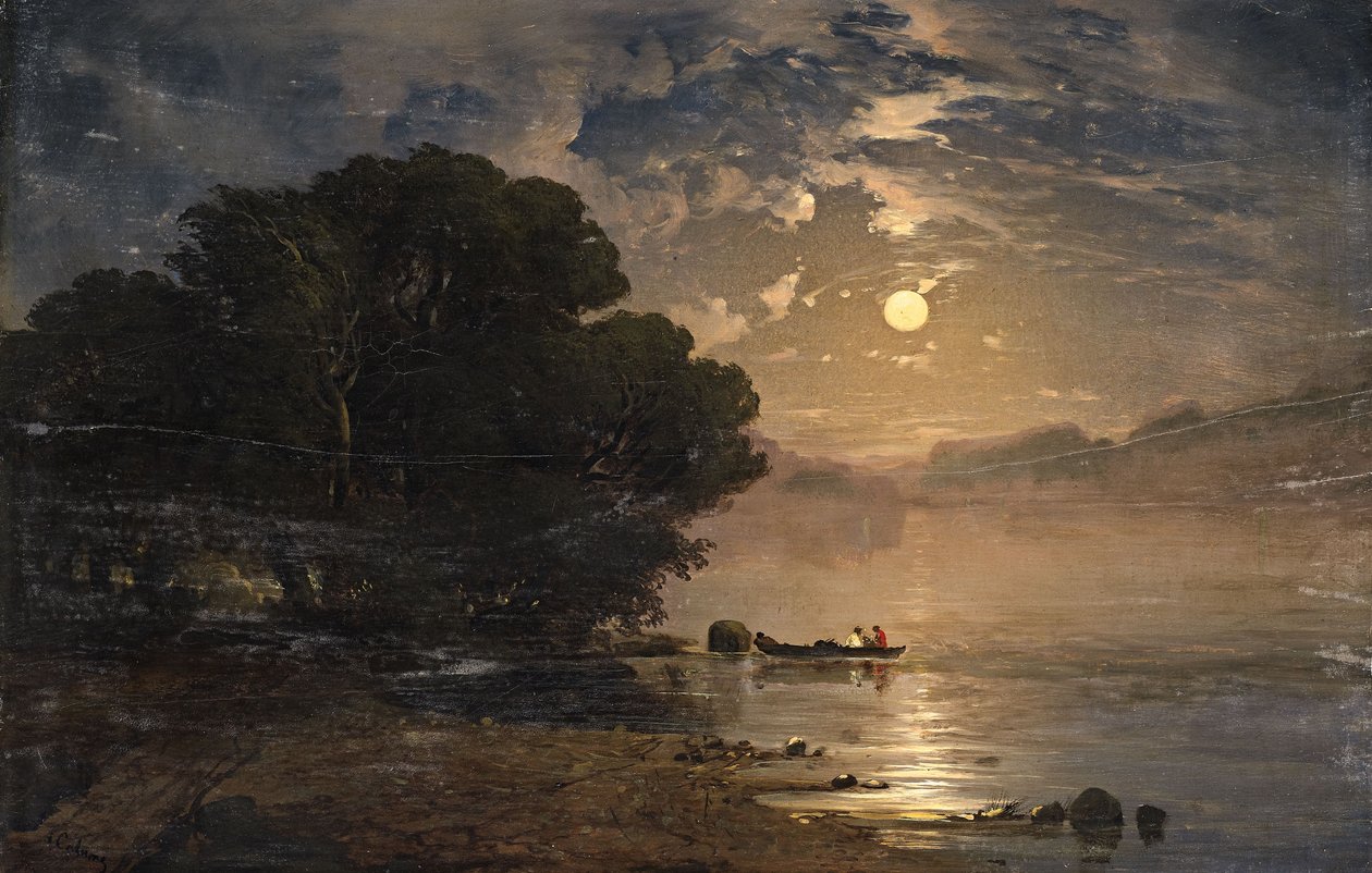 Abendlandschaft mit einem See von Alexandre Calame