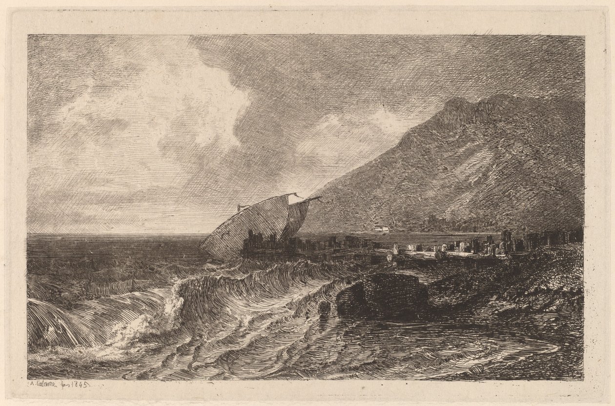 Schiffswrack an der Küste von Alexandre Calame