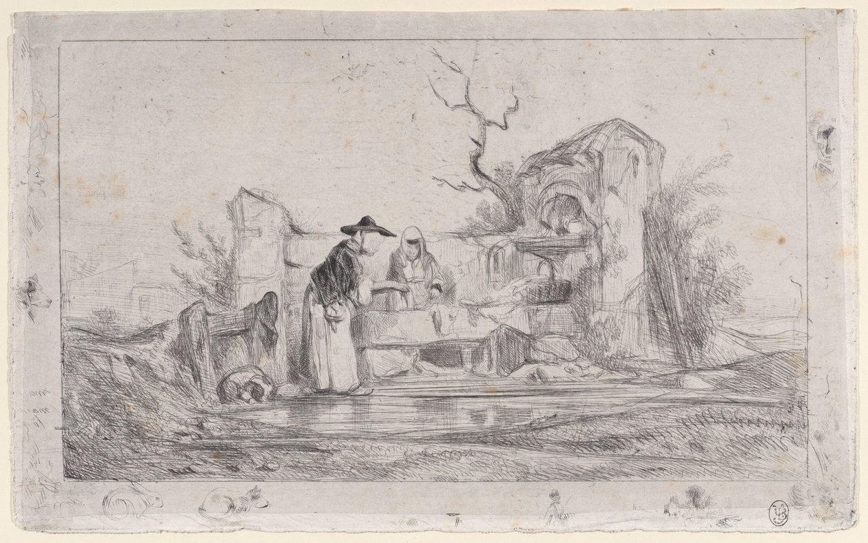 Die Wäscherinnen, 1833-38 von Alexandre Gabriel Decamps