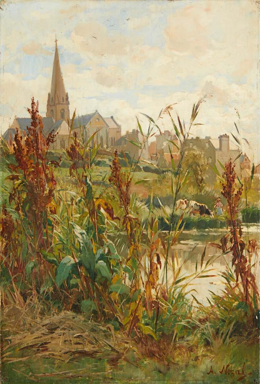 Kirche am Fluss von Alexandre Nozal