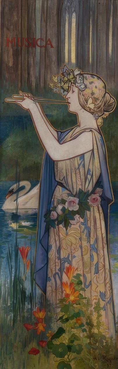 Allegorie der Musik von Alexandre de Riquer