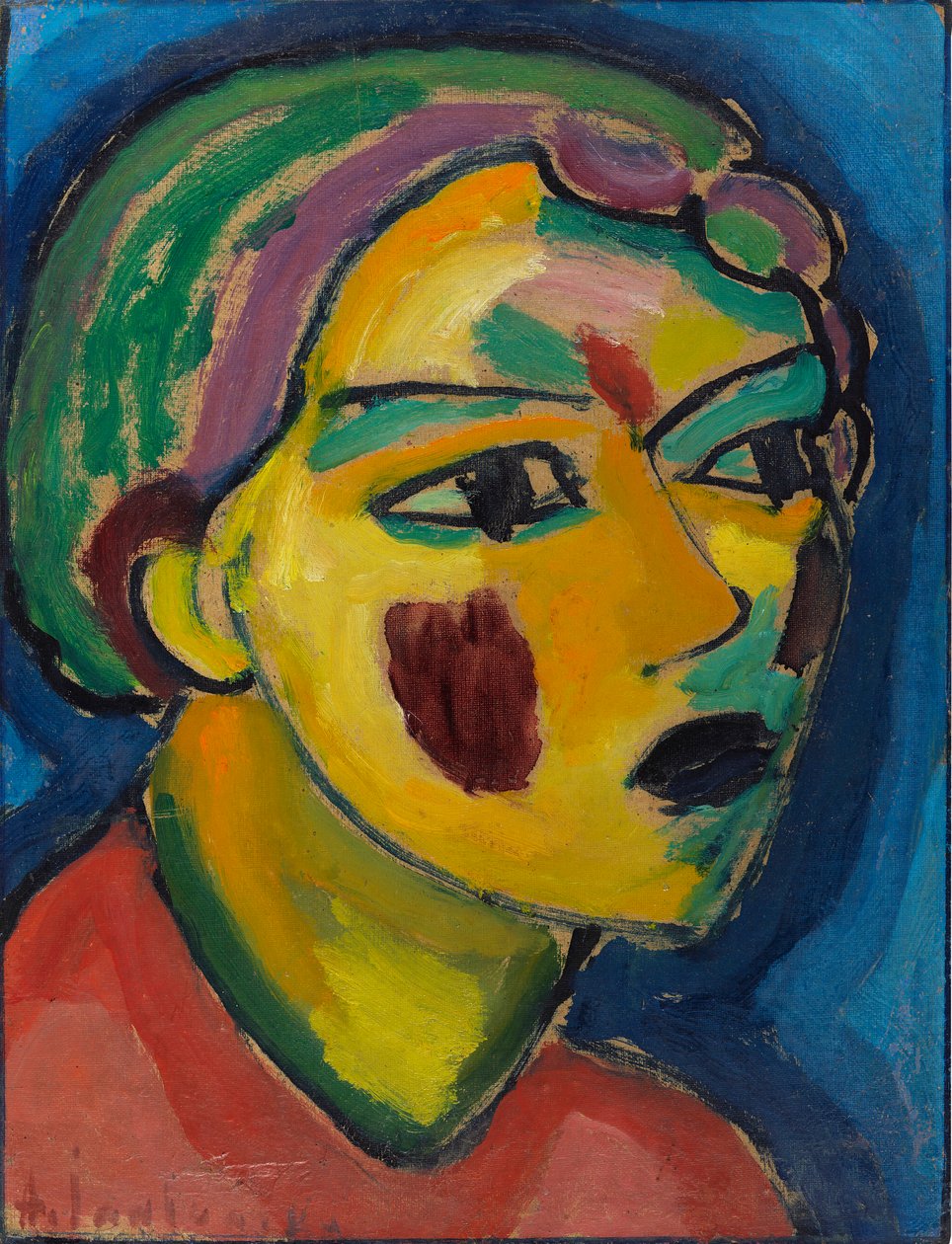 Mystischer Kopf des Dichters, 1917 von Alexei Javlensky von