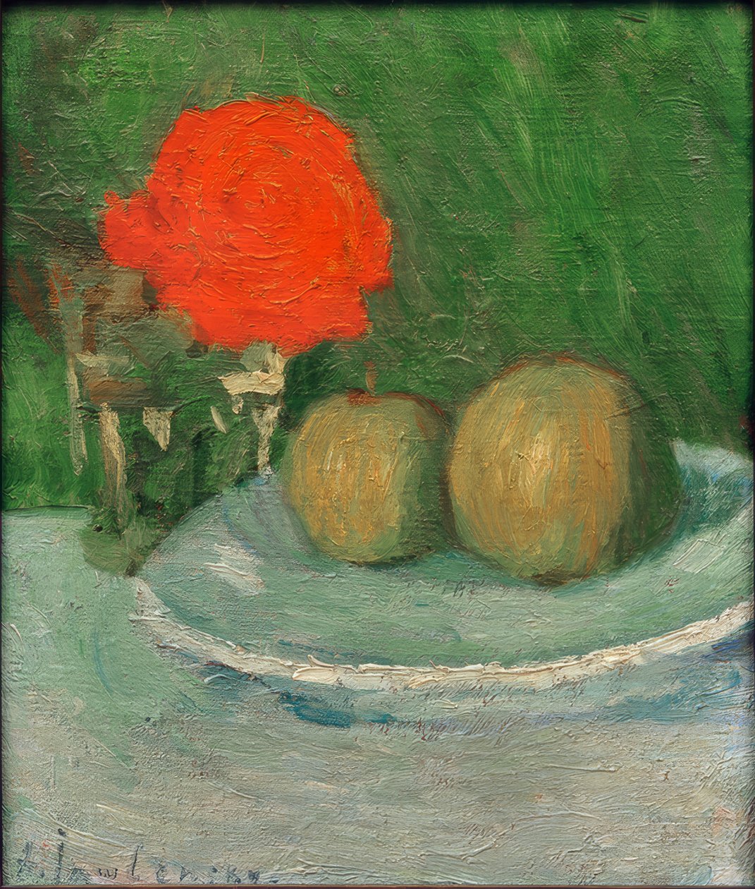 Stillleben mit Äpfeln und Rose von Alexej von Jawlensky