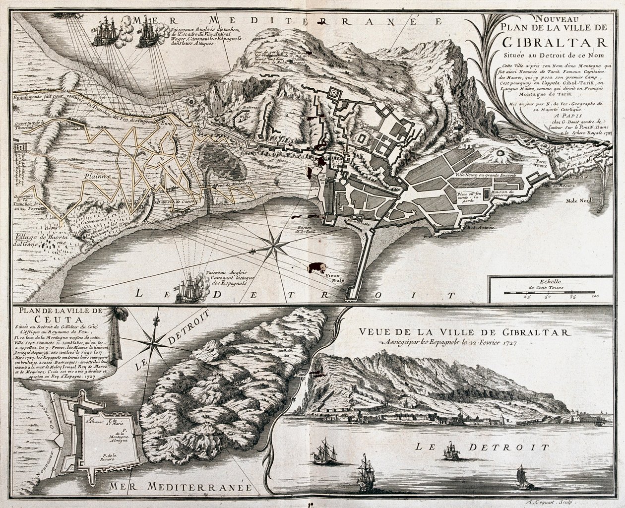 Gibraltar und Ceuta, Spanien von Alexis Hubert Jaillot
