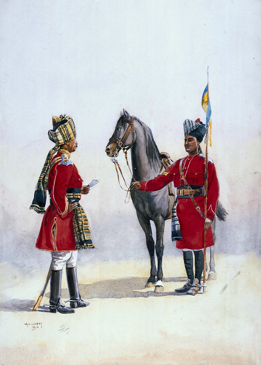 Alwar-Lanzenreiter, Kommando und Chohan Rajput, Illustration für 