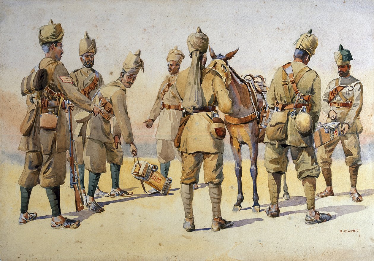 Soldaten der 46. und 33. Punjabis, Illustration für 