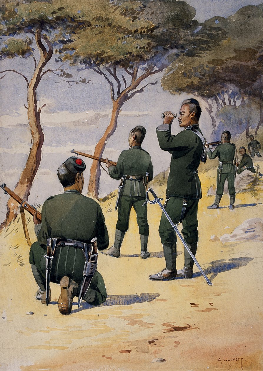 Soldaten der 6. Gurkha-Rifles, Illustration für 