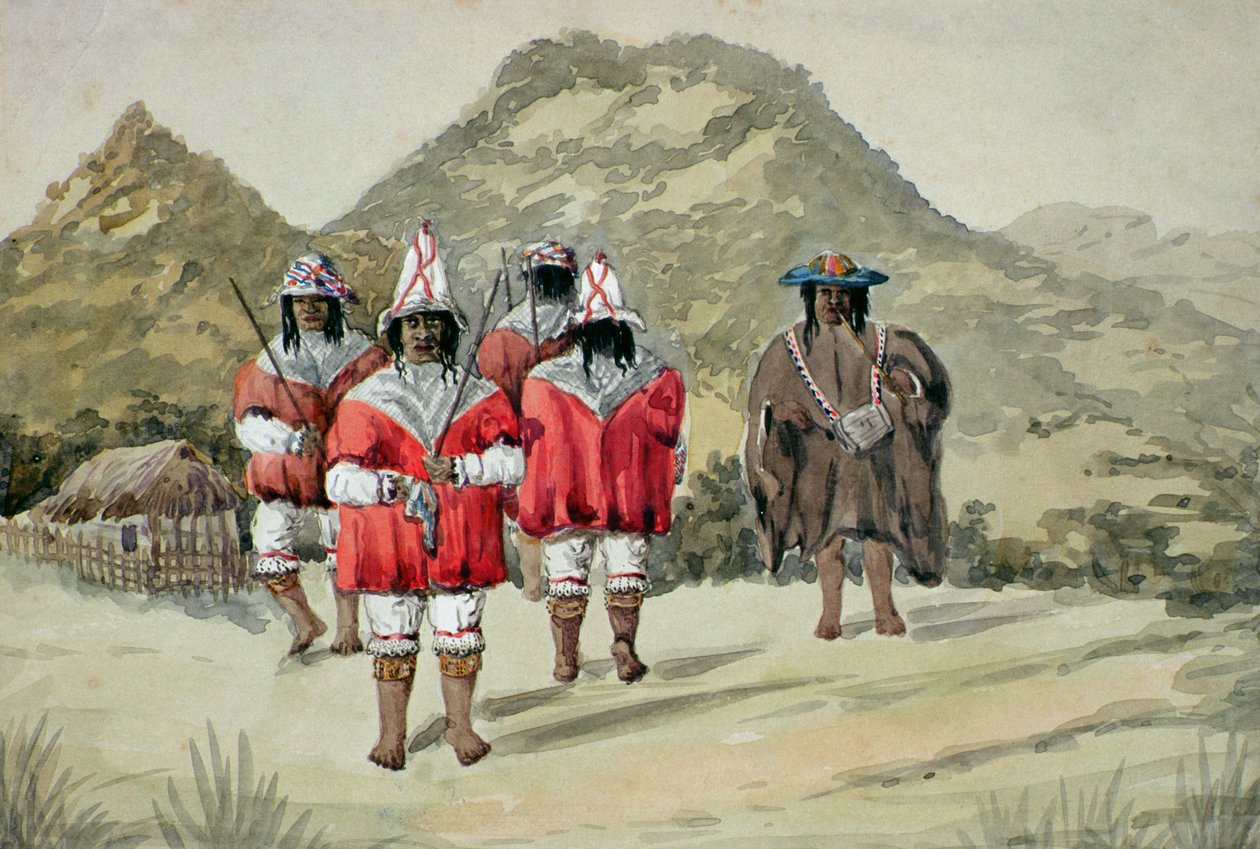 Tanzende Indios, ca. 1875 von Alfred Gustin