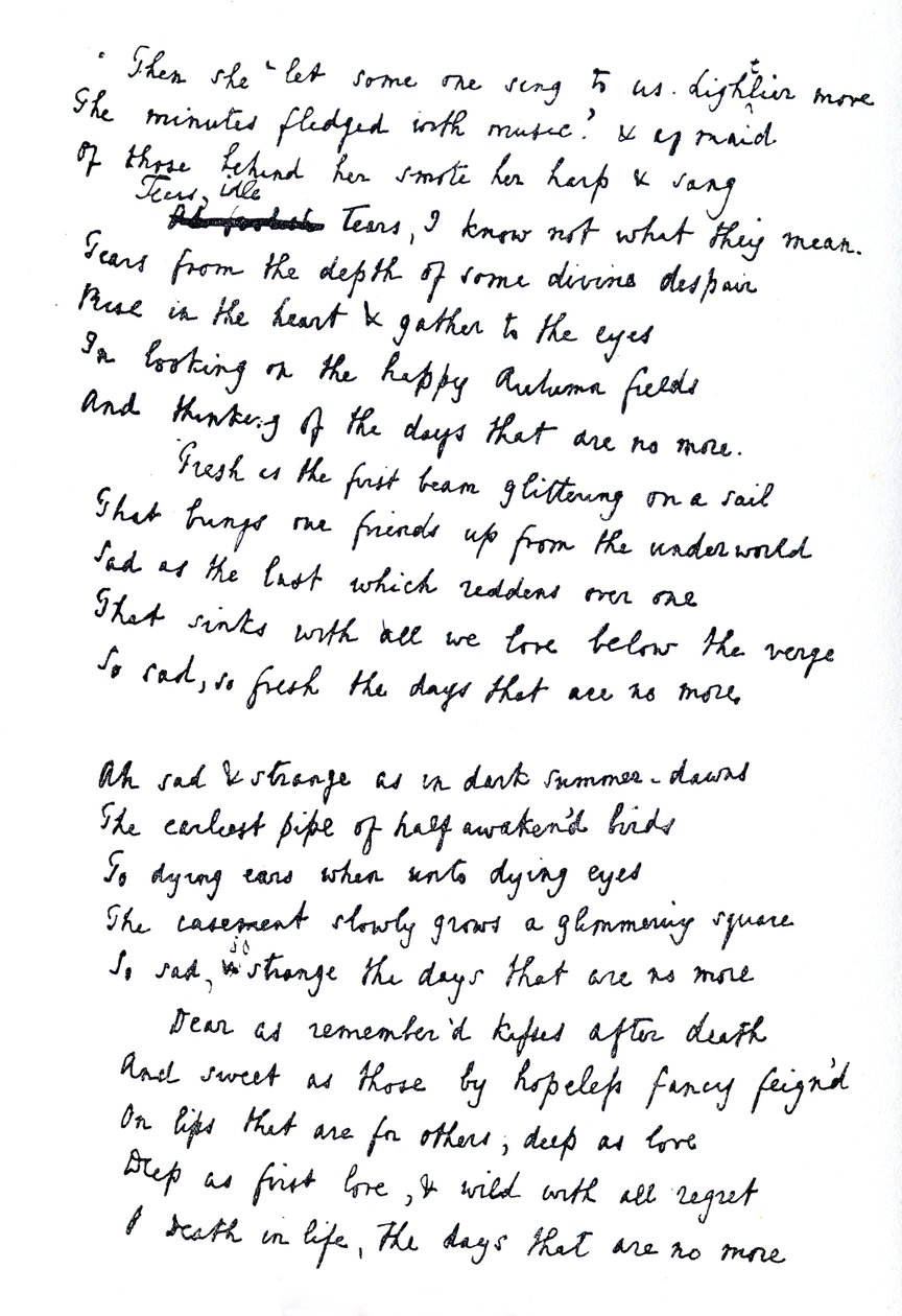 Originalentwurf für das Gedicht 