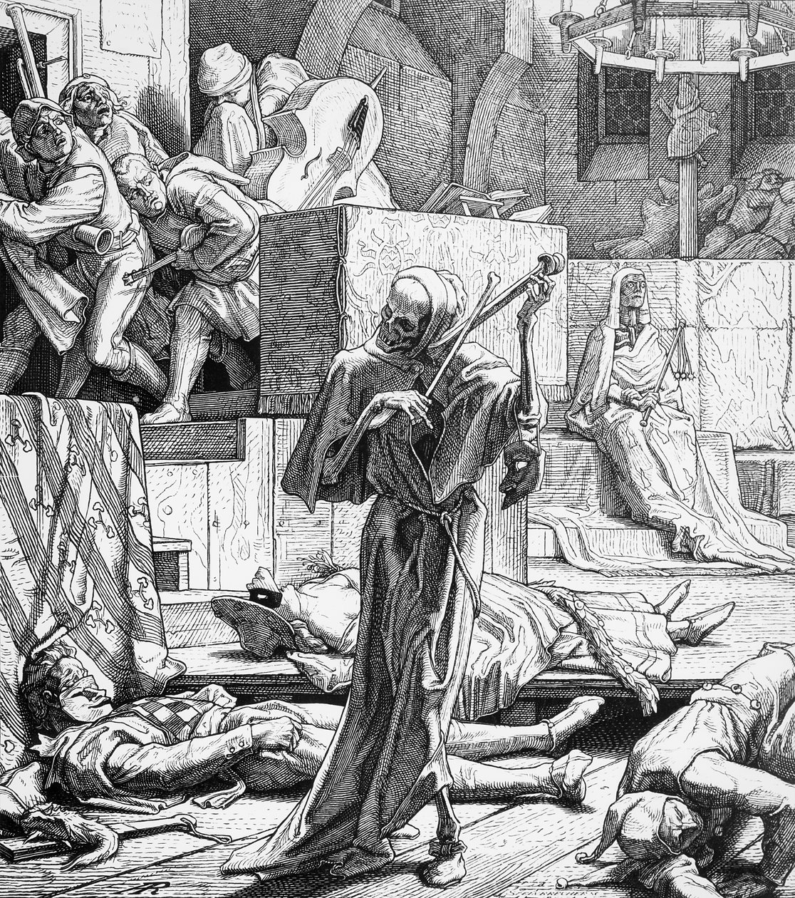 Der Tod als Attentäter, 1851 von Alfred Rethel