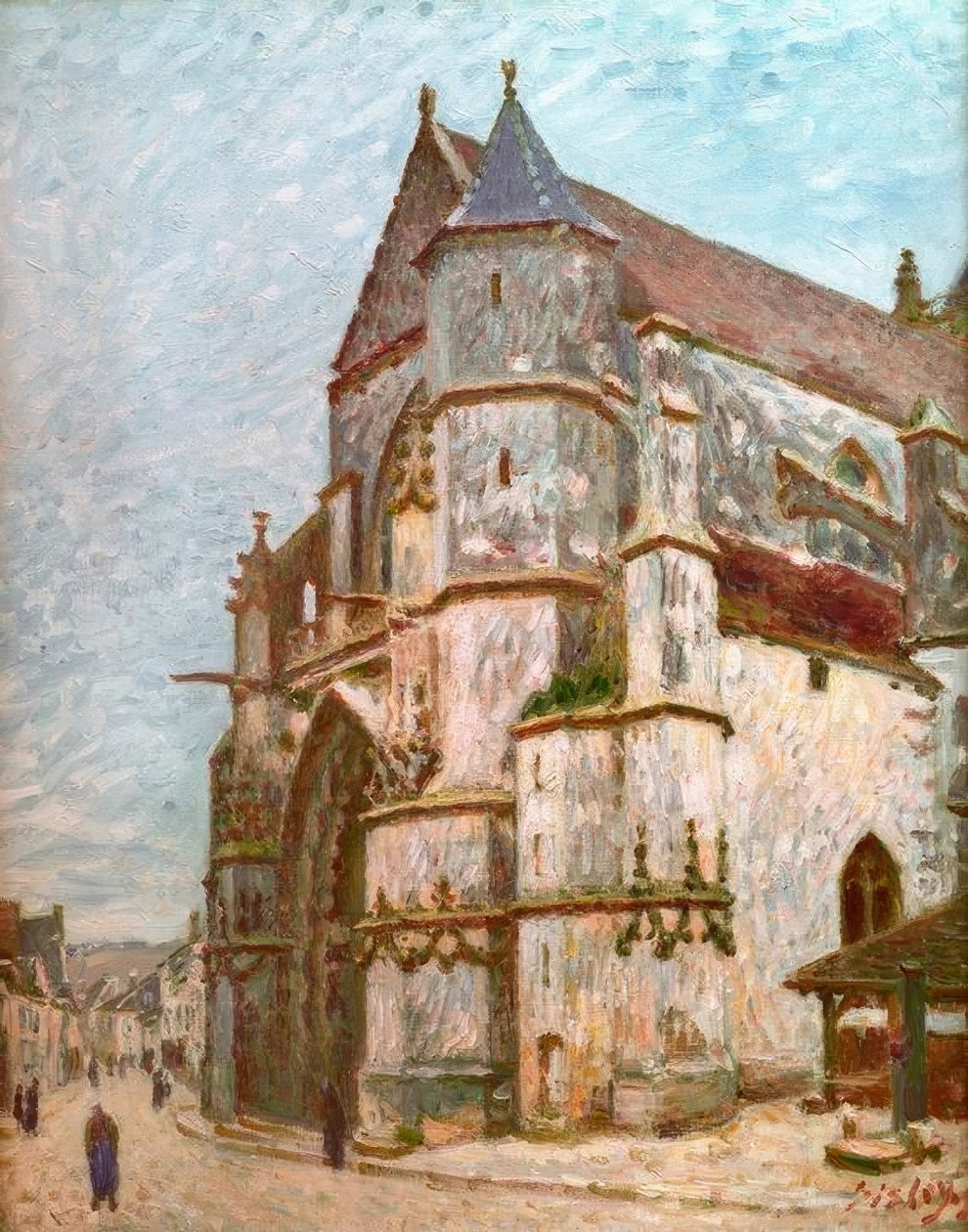 Kirche in Moret im Winter von Alfred Sisley