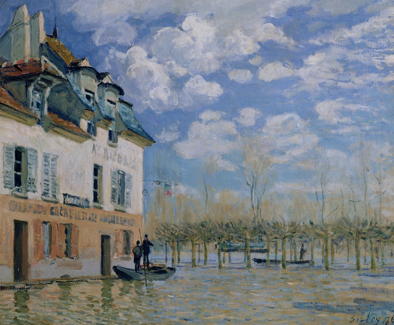 Das Boot in der Flut, Port-Marly, 1876 von Alfred Sisley