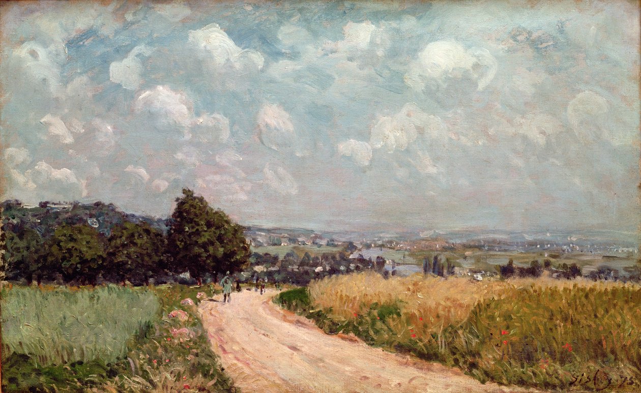 Wegbiegung oder Blick auf die Seine, 1875 von Alfred Sisley