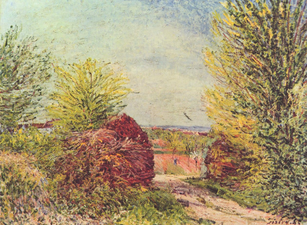 Weg in Veneux-Nadon im Frühling von Alfred Sisley