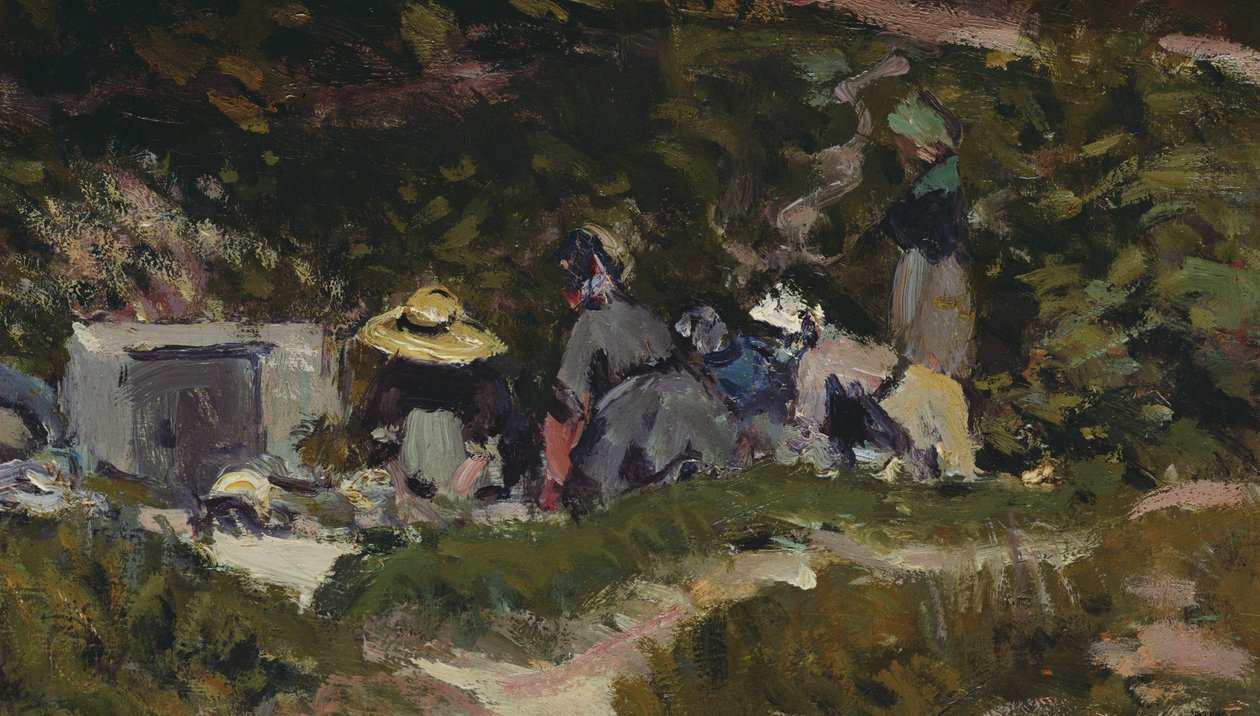 Frauen beim Wäschewaschen (Detail) von Alfred Sisley