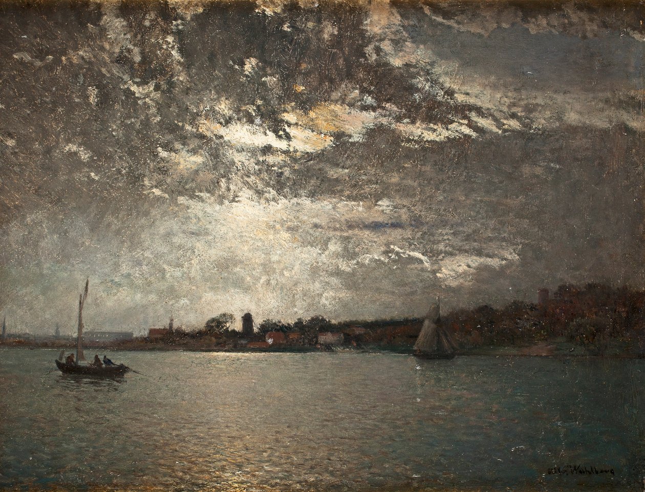 Månskensstämning, Stockholms inlopp von Alfred Wahlberg
