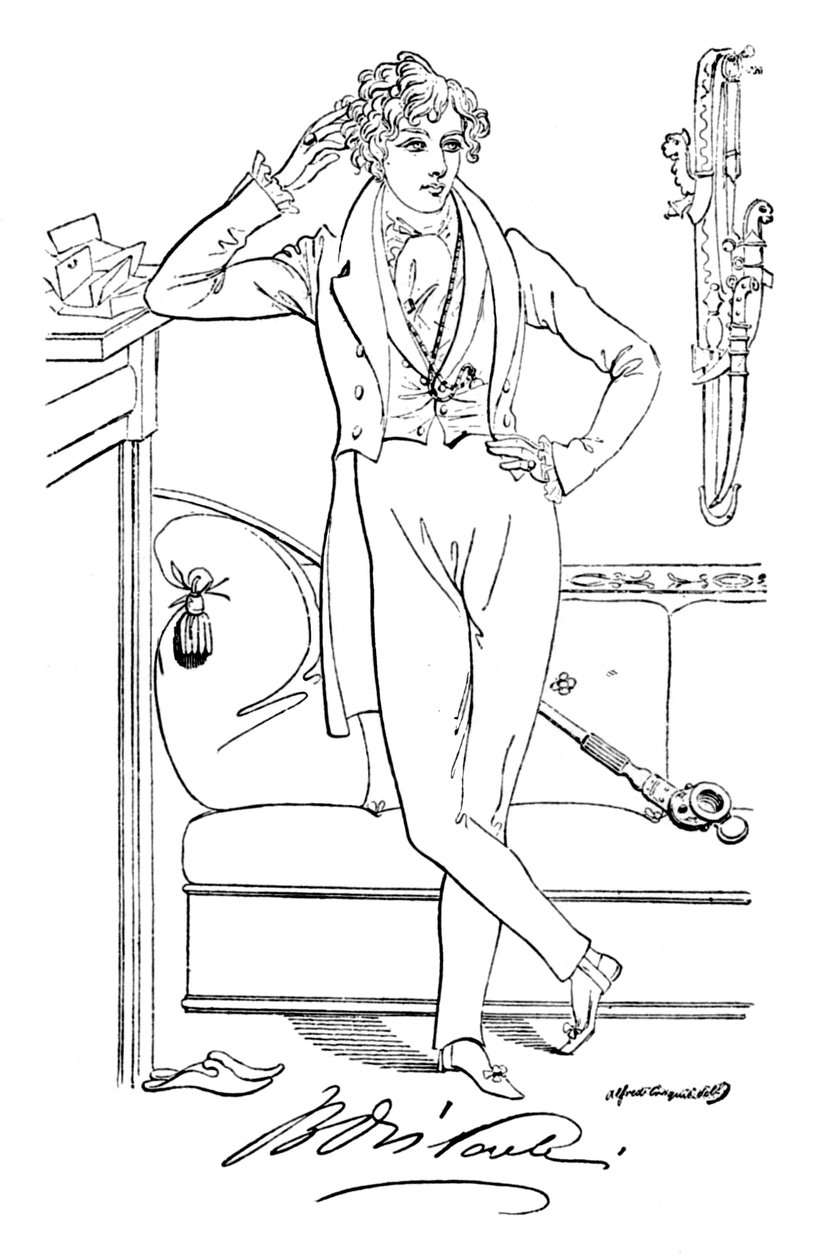 Benjamin Disraeli, um 1835, 1904 von Alfred Crowquill