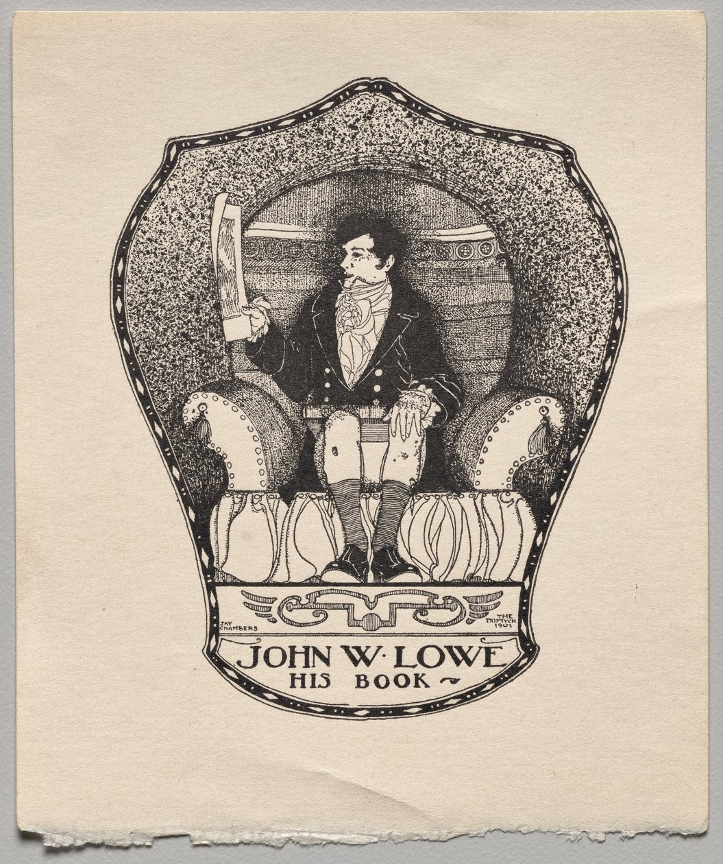 Exlibris: John W. Lowe von Alfred Dawson