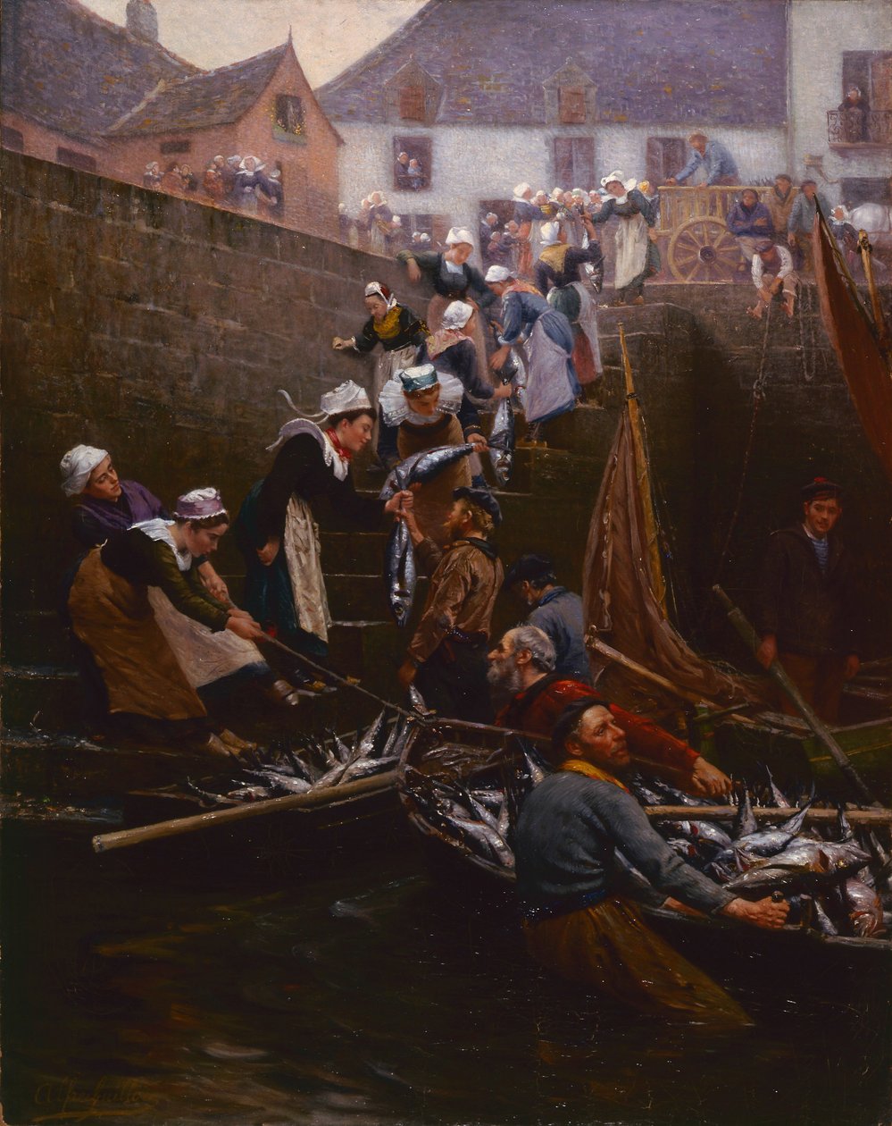 Thunfischentladung in Concarneau von Alfred Guillou