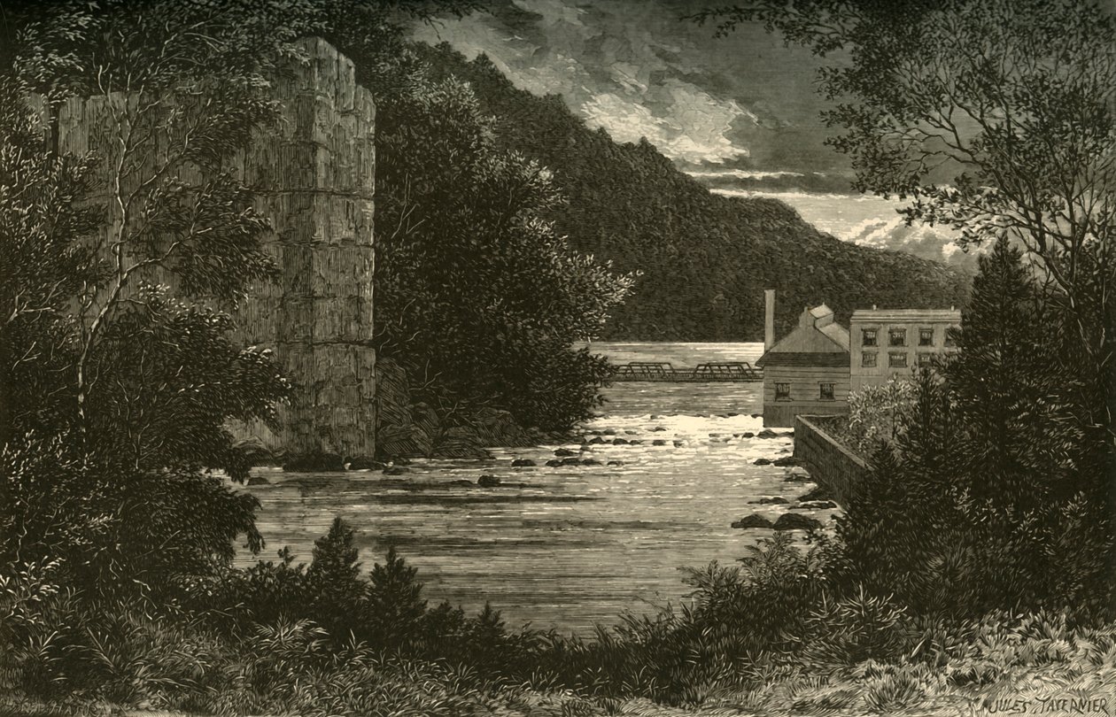 Der Passaic unterhalb der Wasserfälle, 1874 von Alfred Harral
