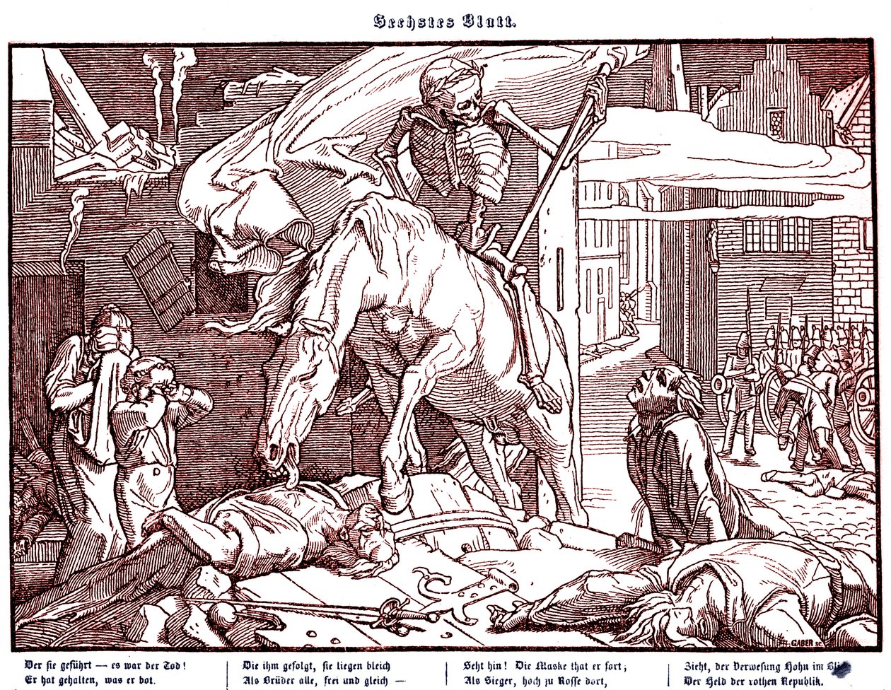 Totentanz 1848: Der Tod als republikanischer Held von Alfred Rethel