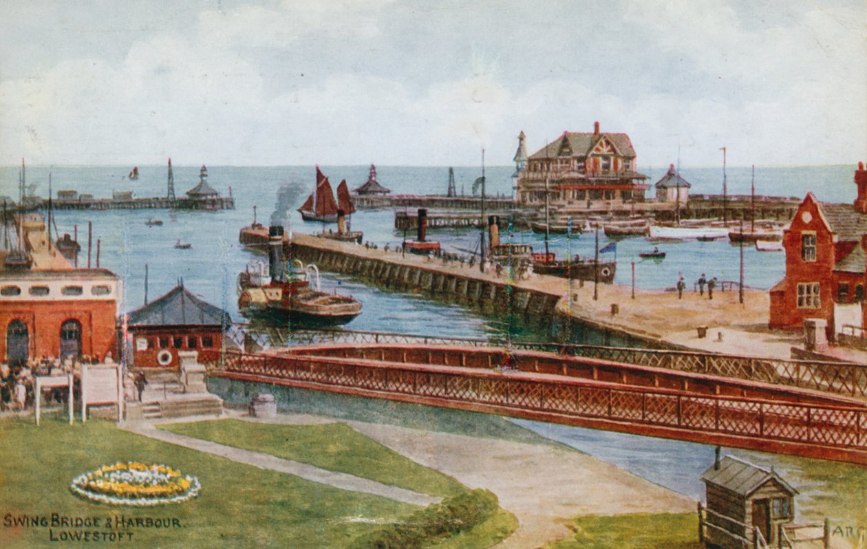 Schwenkbrücke und Hafen, Lowestoft von Alfred Robert Quinton