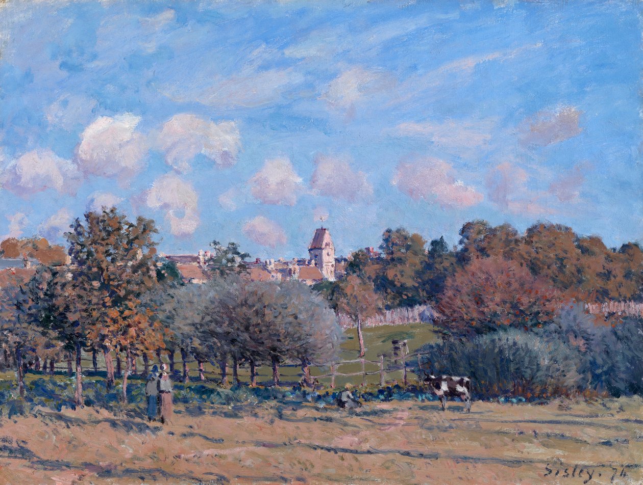 Der Glockenturm in Noisy-le-Roi, Herbst von Alfred Sisley