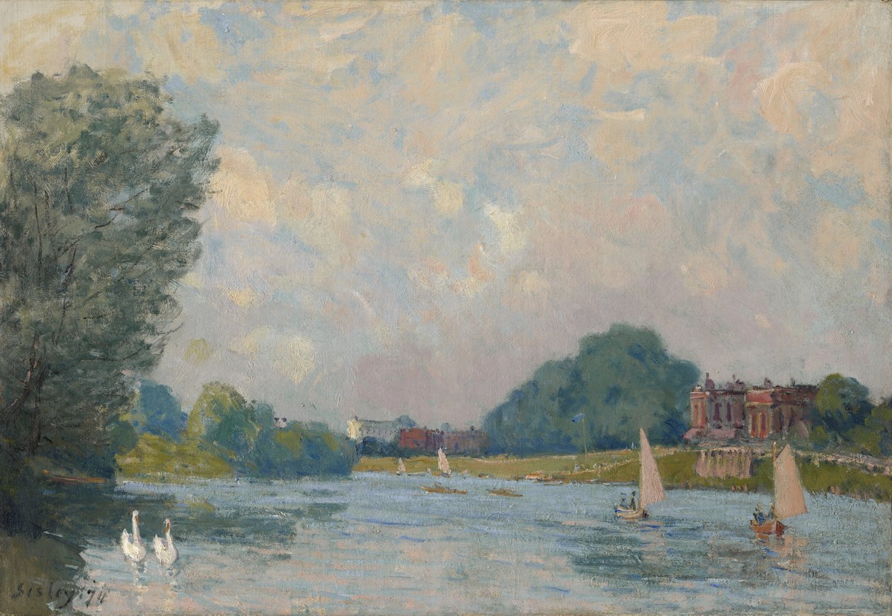 Die Themse bei Hampton Court von Alfred Sisley