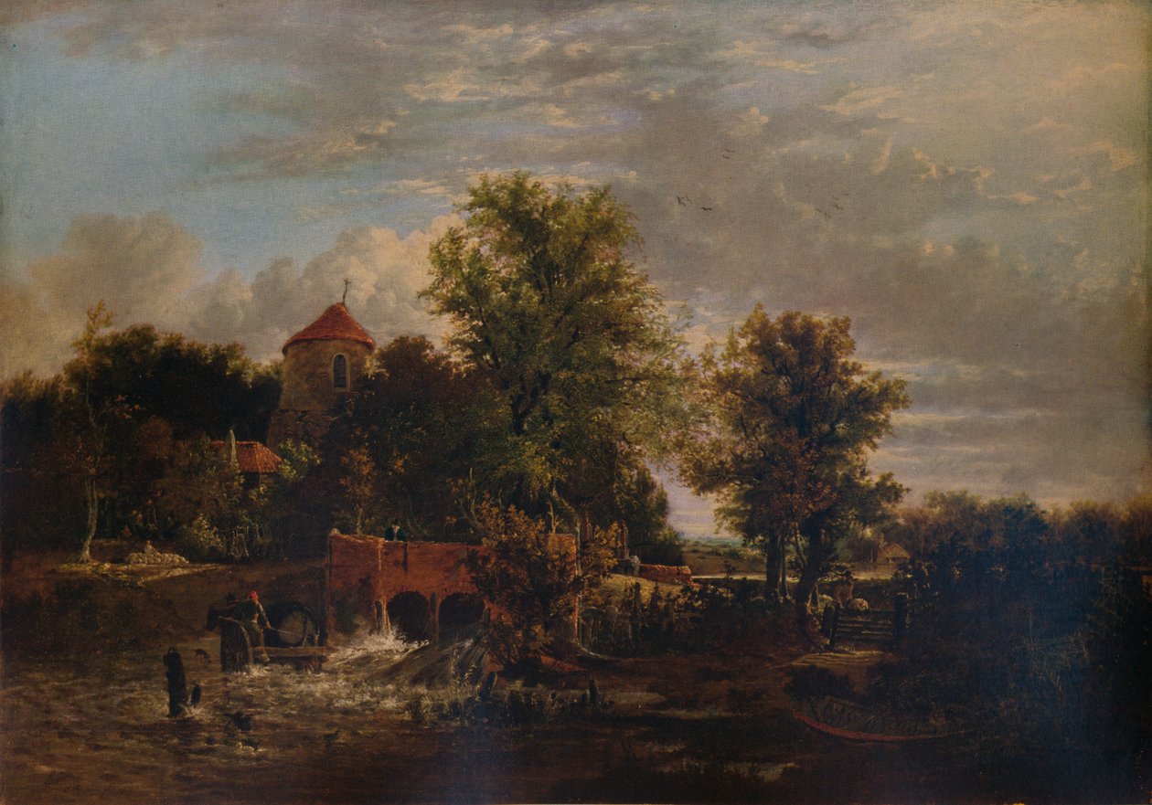 Schleusentor am Fluss Western von Alfred Stannard