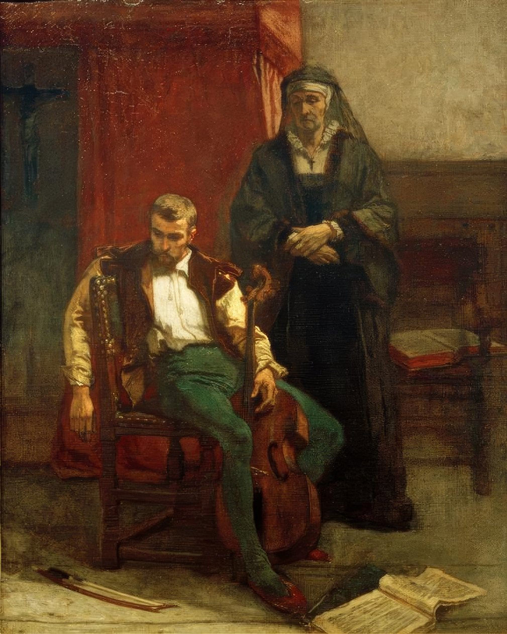 A. Stevens, (Des Musikers) Niedergeschlagenheit von Alfred Emile Stevens