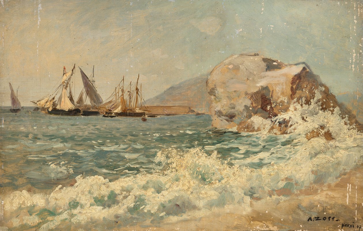 Brandung bei Nervi von Alfred Zoff