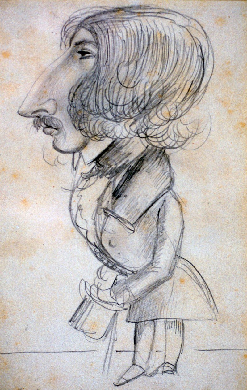 Selbstporträt, 1838 von Alfred de Musset
