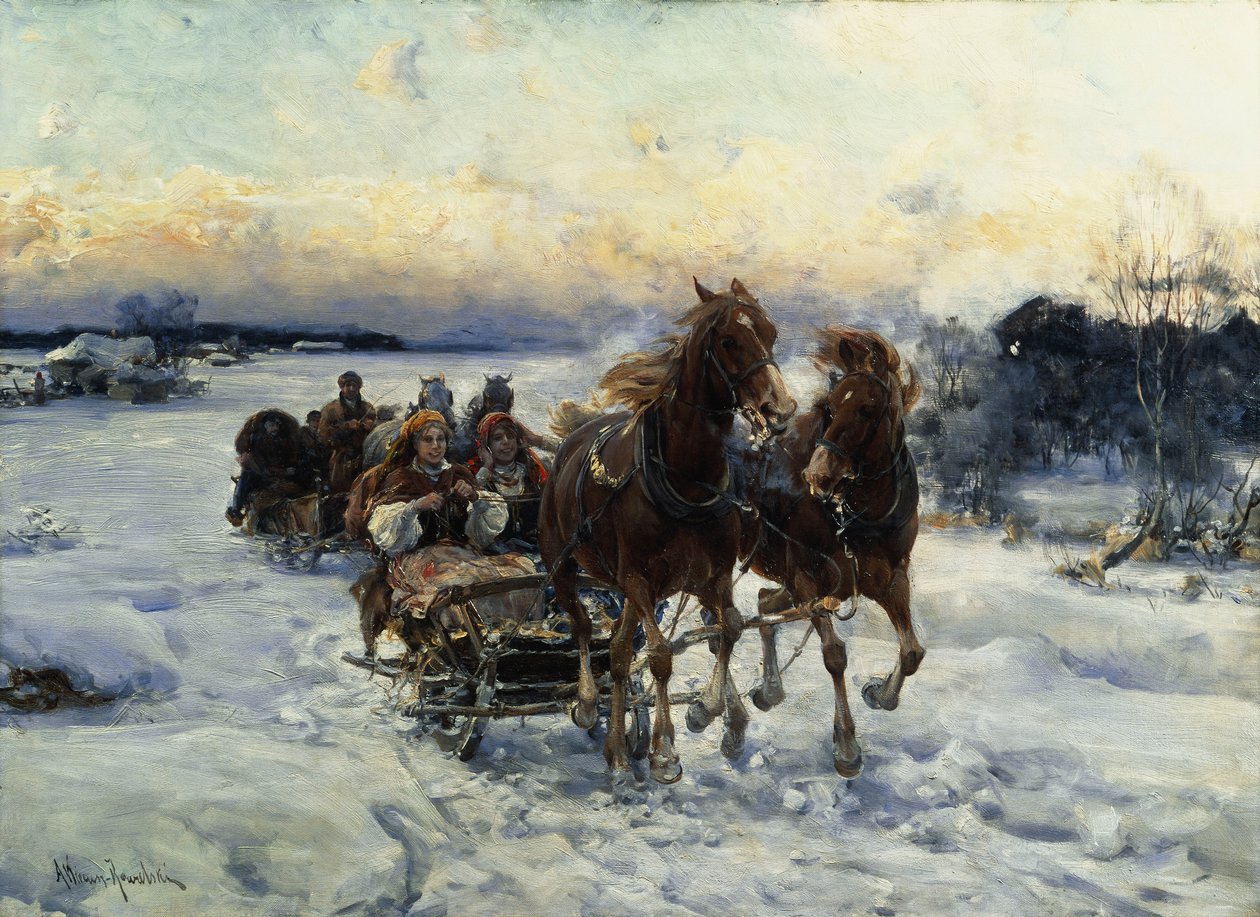 Die Schlittenfahrt von Alfred von Wierusz Kowalski