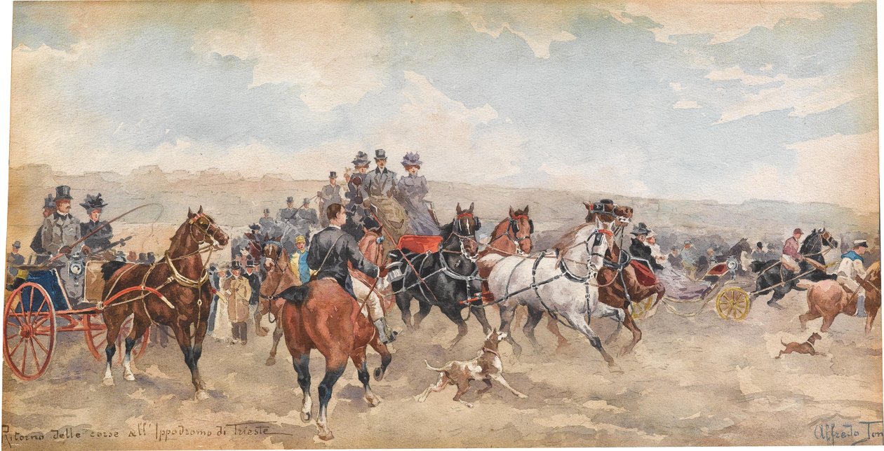 Rückkehr von der Rennbahn in Triest von Alfredo Tominz