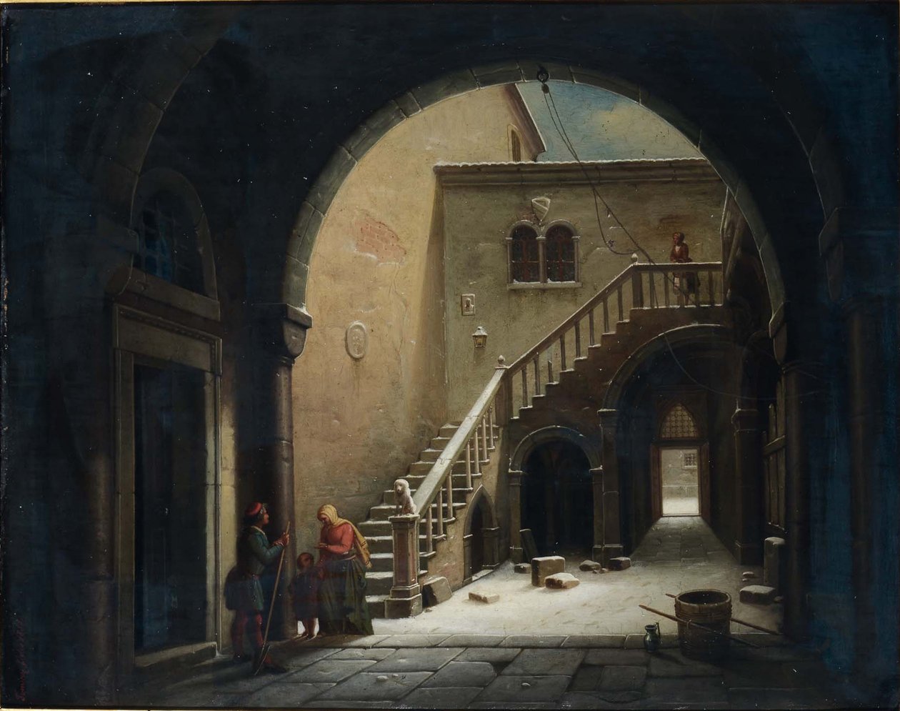 Szene im Hof von Alfredo Tominz