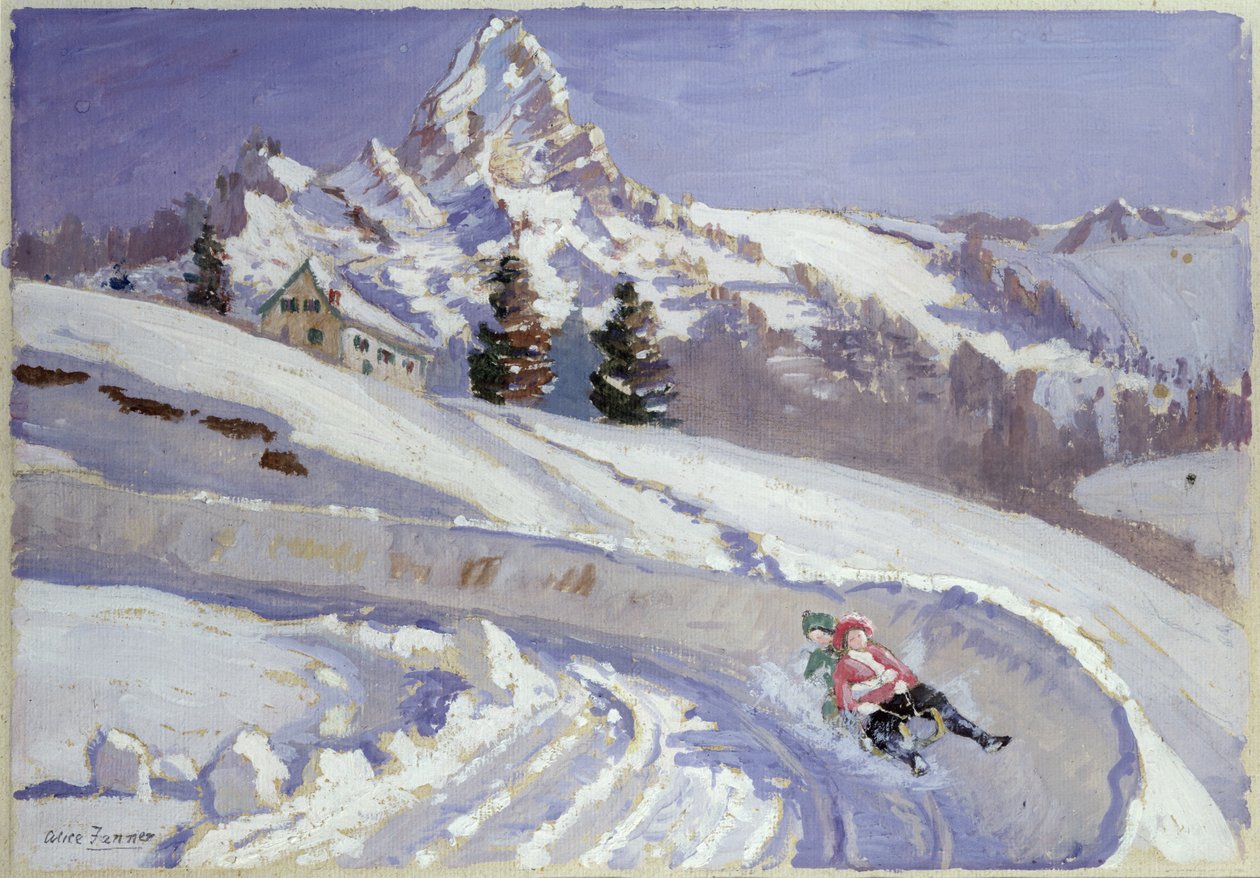 Schlittenfahren in der Nähe des Matterhorns von Alice Maud Fanner