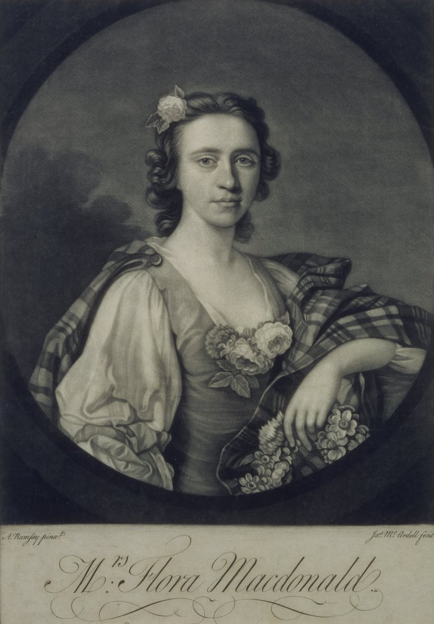 Flora MacDonald, graviert von James McArdell von Allan Ramsay