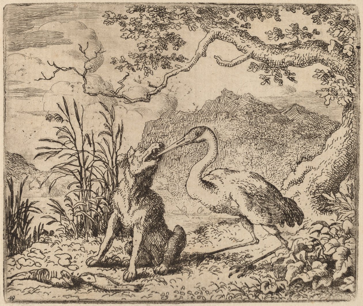 Der Wolf und der Kranich von Allart van Everdingen