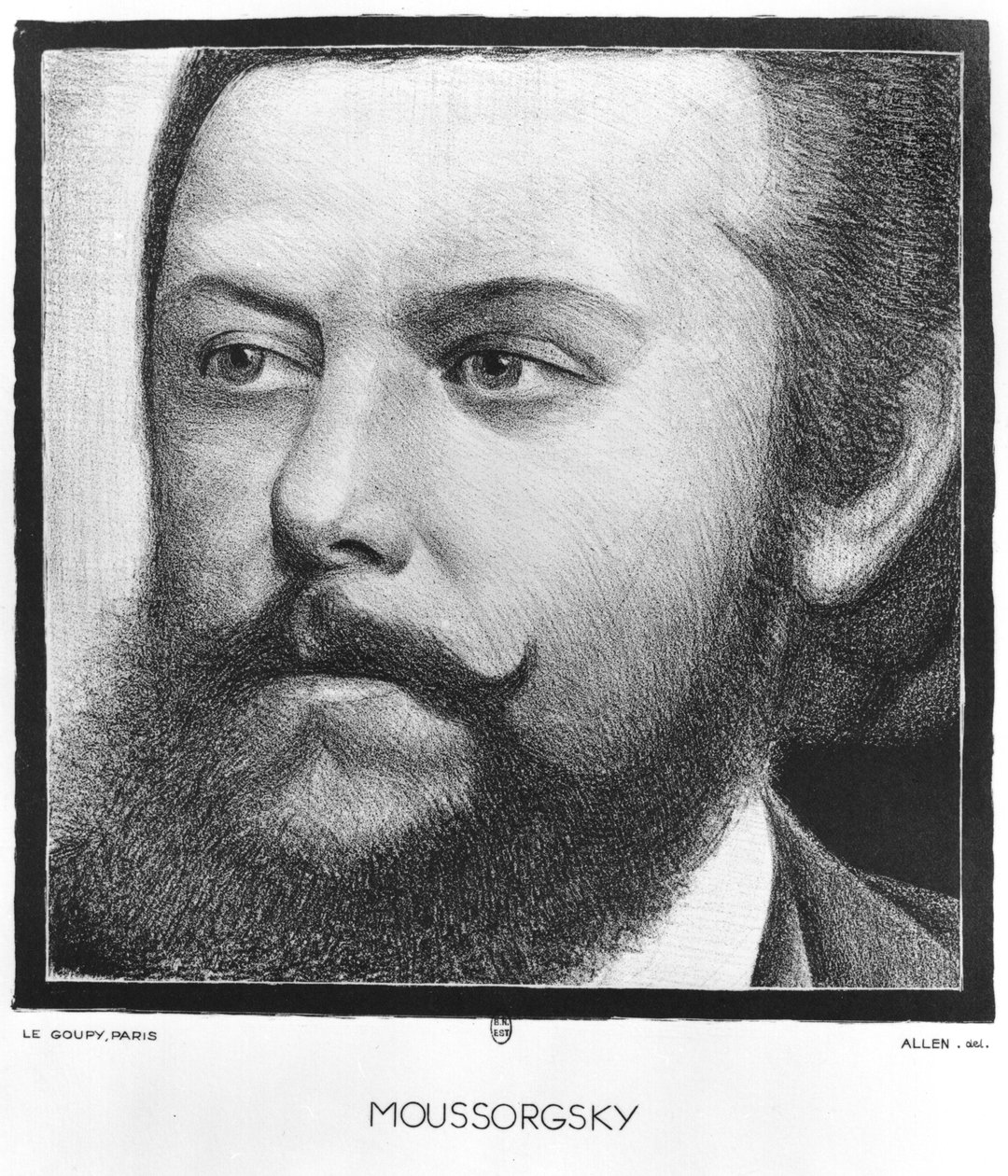 Porträt von Modest Petrowitsch Mussorgski von Allen