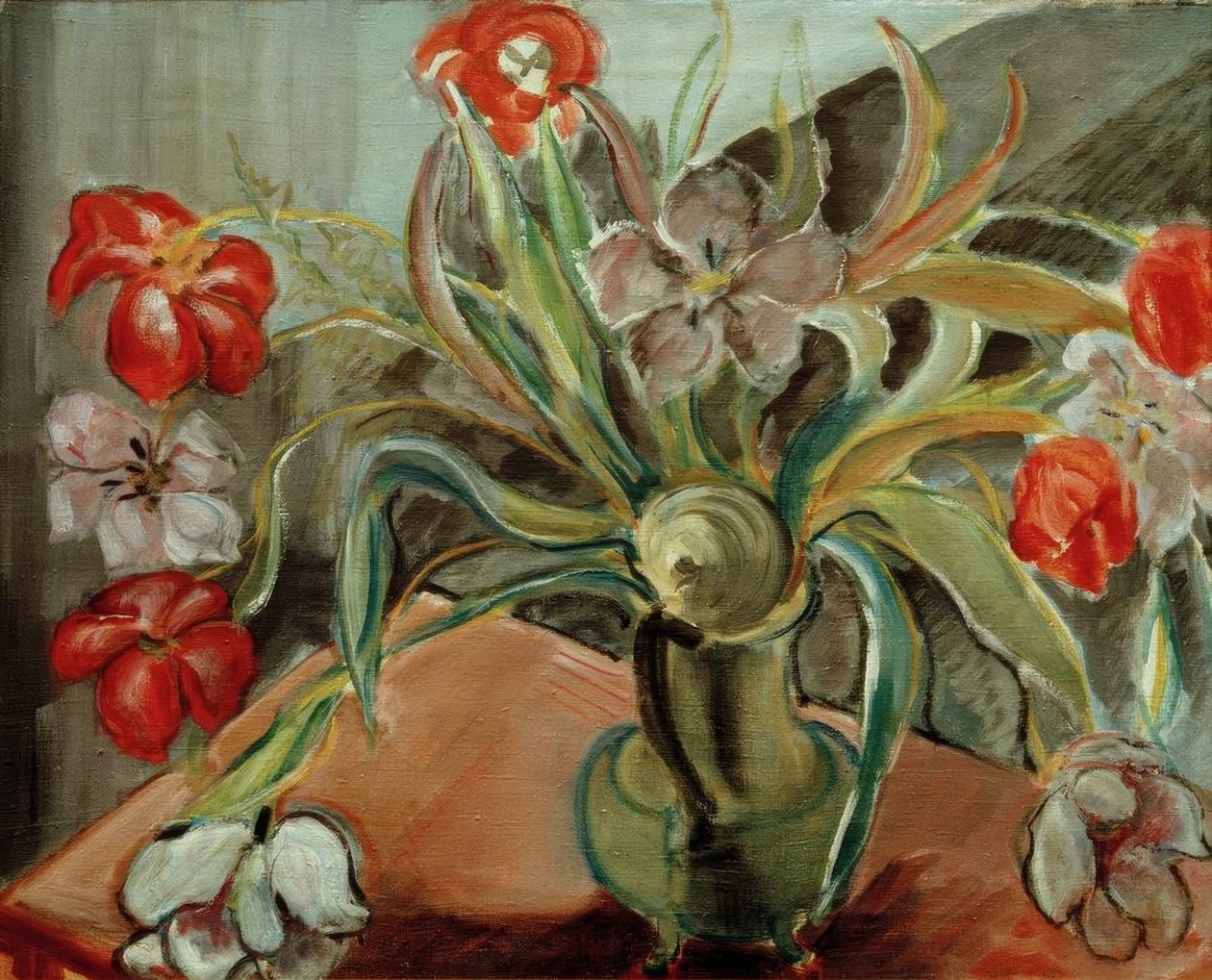Rote und weiße Tulpen von Alma Del Banco