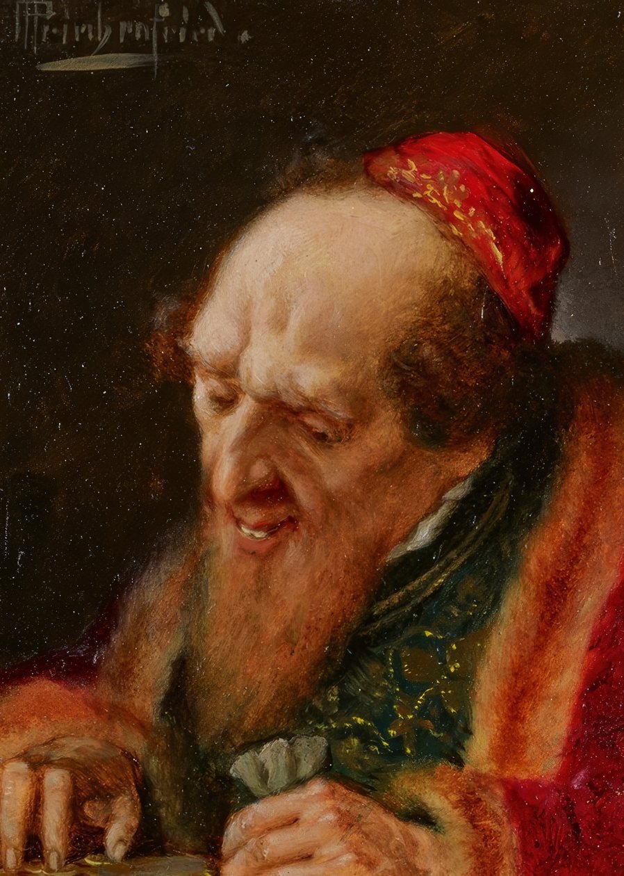 Kaufmann zählt Geld von Alois Heinrich Priechenfried