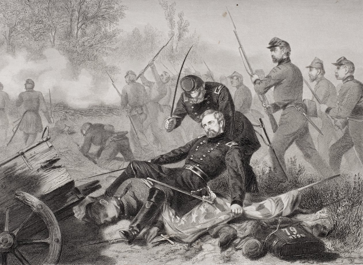 Tod von General Isaac Stevens (1818-62) während des Angriffs auf Chantilly, Virginia 1862 von Alonzo Chappel