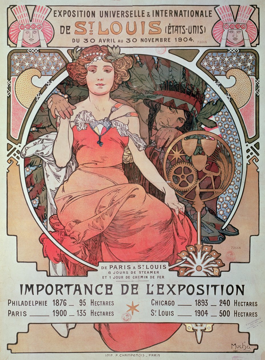 Ein Plakat für die Weltausstellung, St. Louis, USA, 1904 von Alphonse Mucha